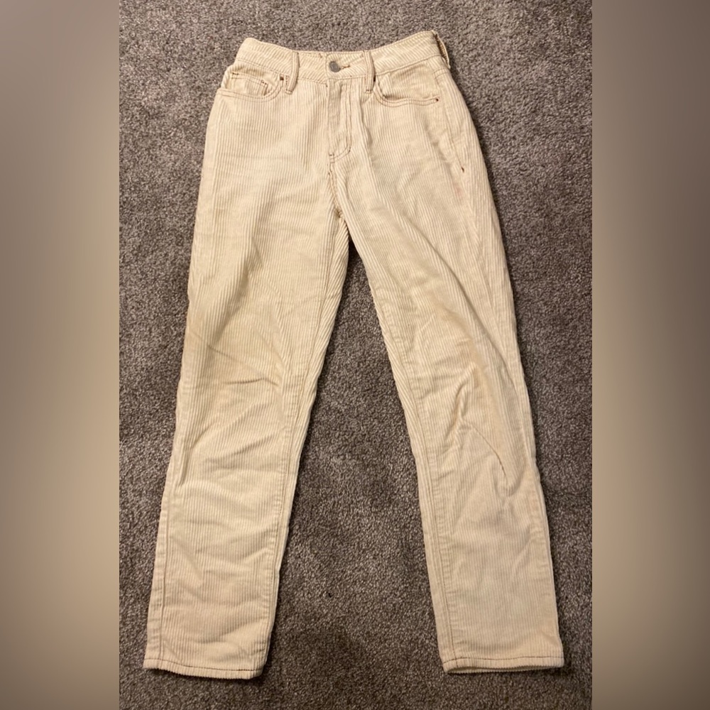 Pacsun Cream Corduroy Mom Jeans